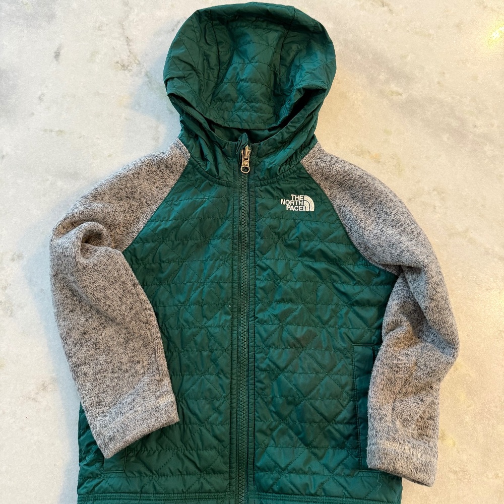 The North Face TNF Boys Green Light Jacket Coat Size 4T Kids with Hood